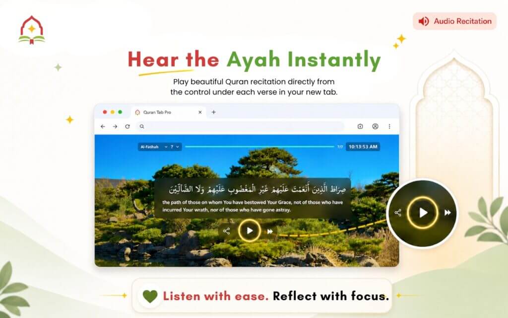 Quran Tab Pro: Daily Ayahs in New Tab